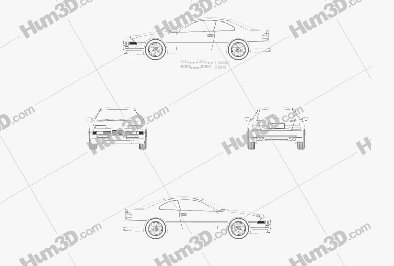 BMW 8 Series (E31) 1999 Blueprint