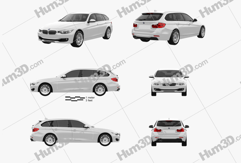 BMW 3 Series (F31) touring 2015 Blueprint Template