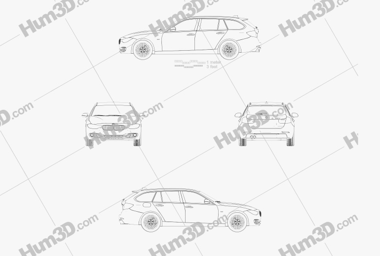 BMW 3 Series (F31) touring 2012 設計図
