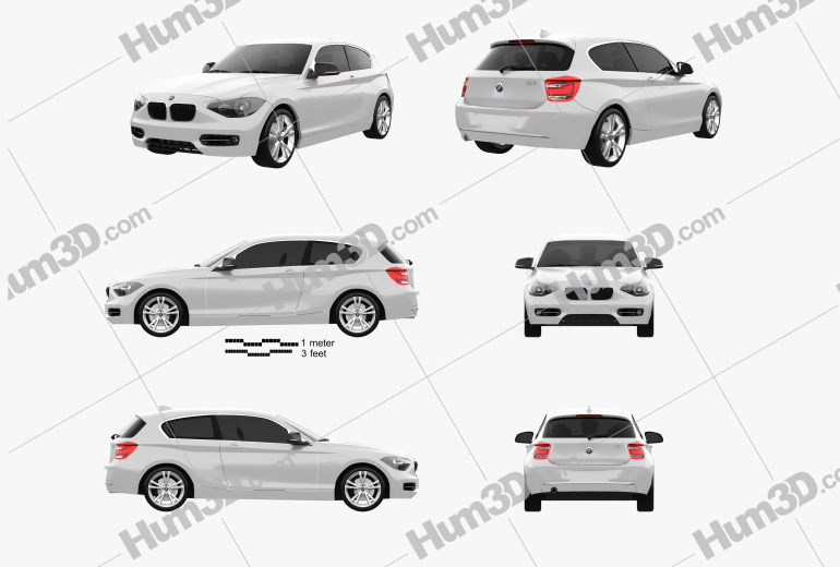 BMW 1 Series (F21) 3-door 2015 Blueprint Template