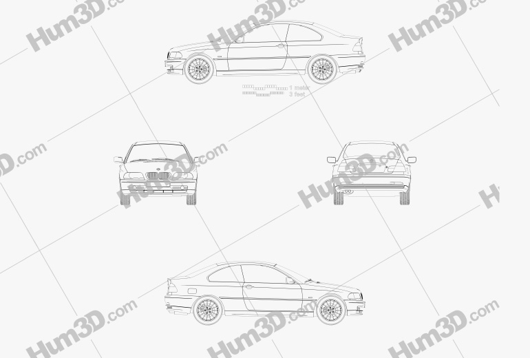 BMW 3 Series coupe (E46) 2006 Blueprint