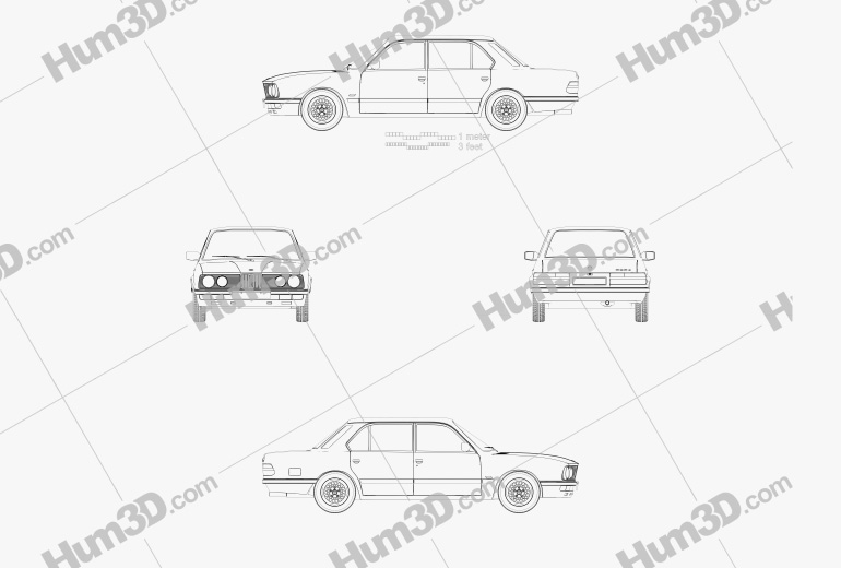 BMW 5 Series sedan (E28) 1987 Blueprint