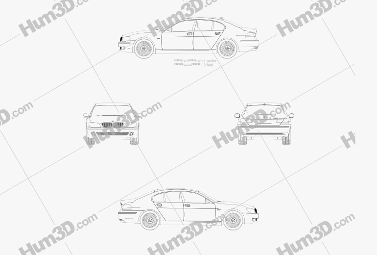 BMW 7 Series (E65) 2008 Blueprint