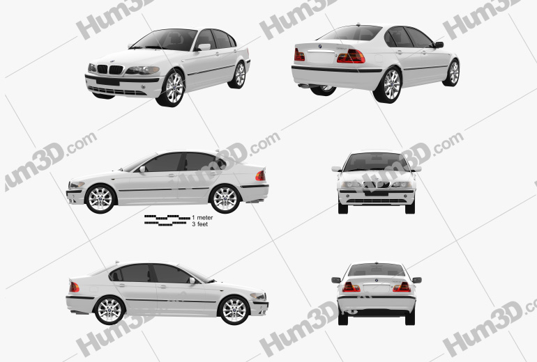 BMW 3 Series sedan (E46) 2006 Blueprint Template