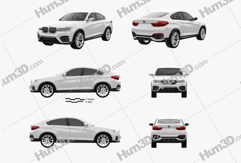 BMW X4 Concept 2016 Blueprint Template