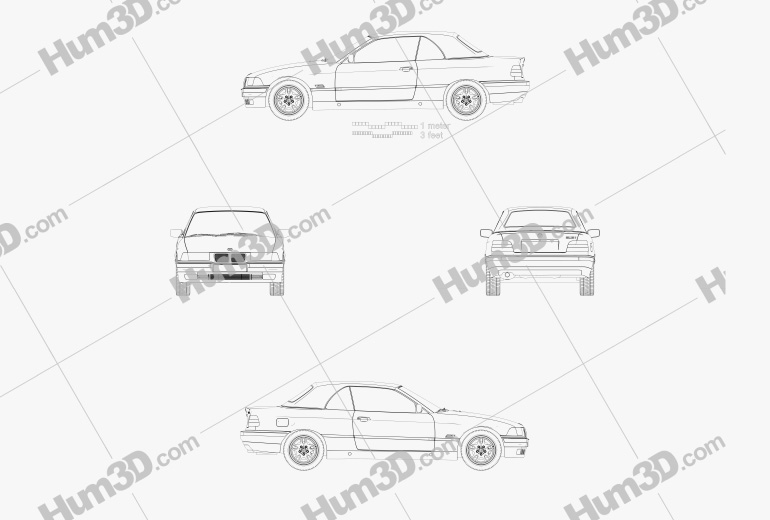 BMW 3 Series (E36) convertible 2000 Blueprint