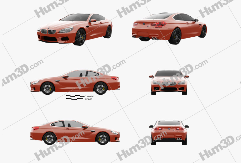 BMW M6 Coupe (F13) 2015 Blueprint Template