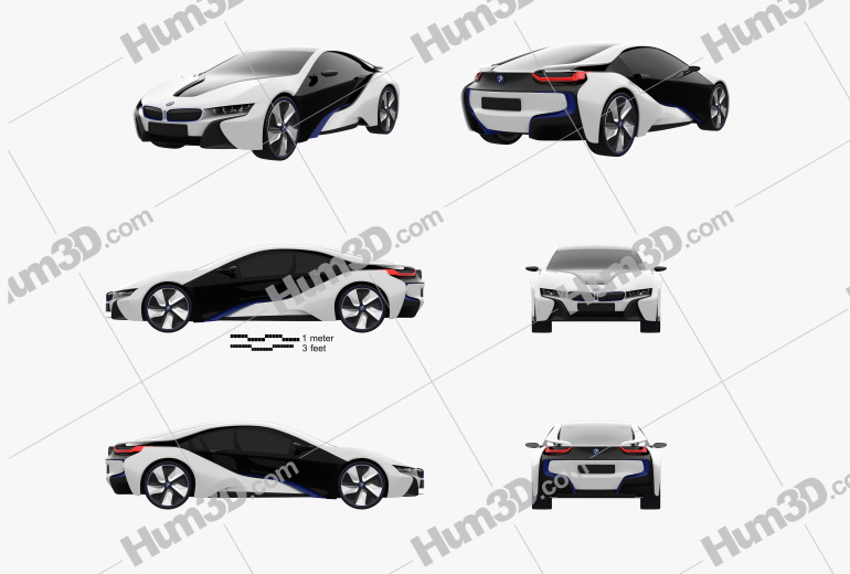 BMW i8 Concept 2016 Blueprint Template