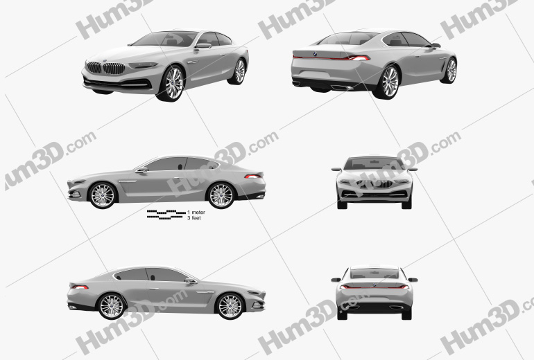 BMW Gran Lusso Coupe 2016 Blueprint Template