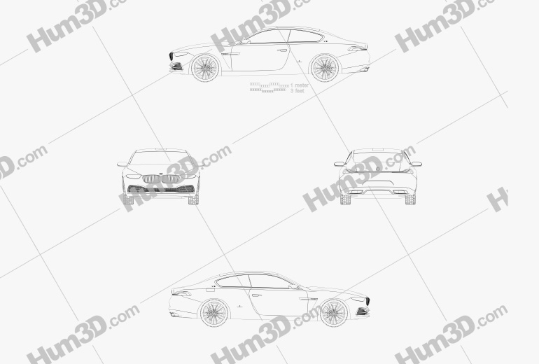 BMW Gran Lusso Coupe 2016 Blueprint