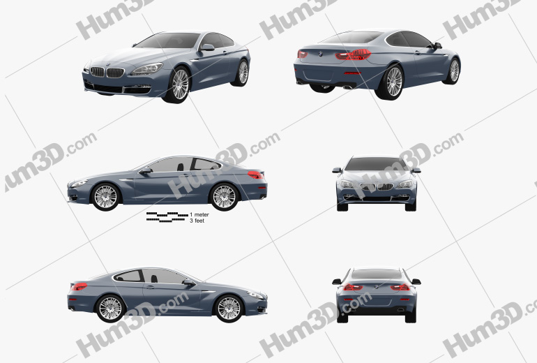 BMW 6 Series (F13) Coupe 2015 Blueprint Template