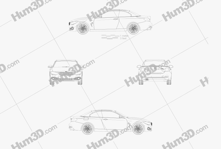 BMW 4 Series (F33) convertible Luxury Line 2016 Blueprint