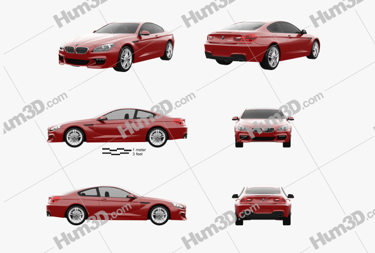 BMW 6-series (F13) Coupe M Sport Package 2015 Blueprint Template