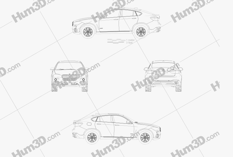 BMW X6 (F16) 2017 Blueprint