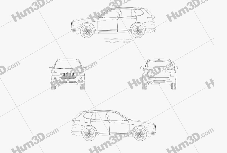 BMW X3 (F25) 2016 Blueprint
