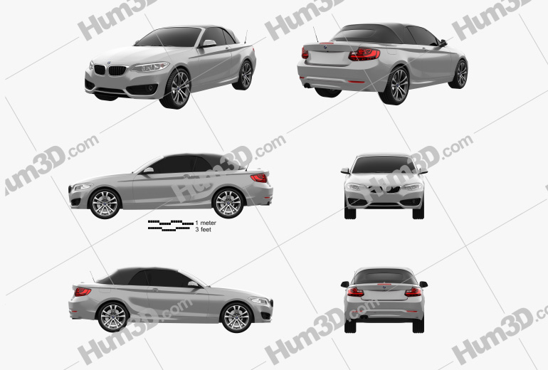 BMW 2 Series convertible 2017 Blueprint Template