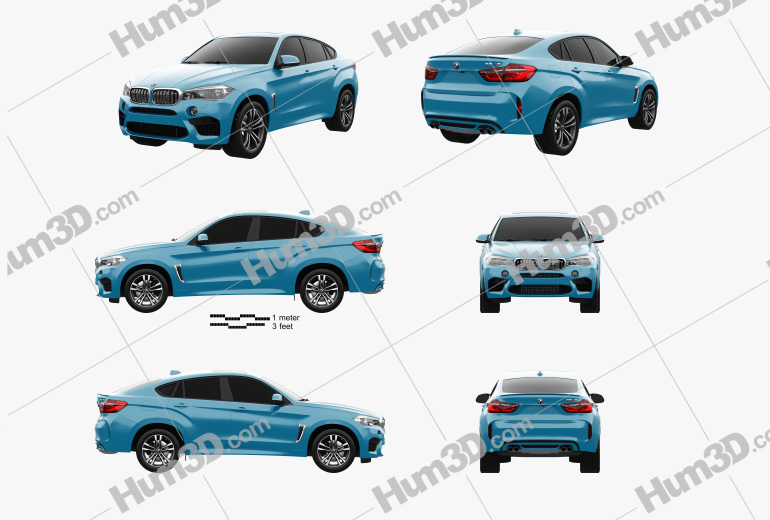 BMW X6 M 2017 Blueprint Template