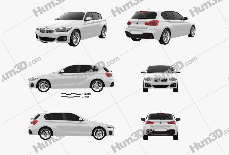 BMW 1 Series (F20) 5-door M Sport Package 2018 Blueprint Template