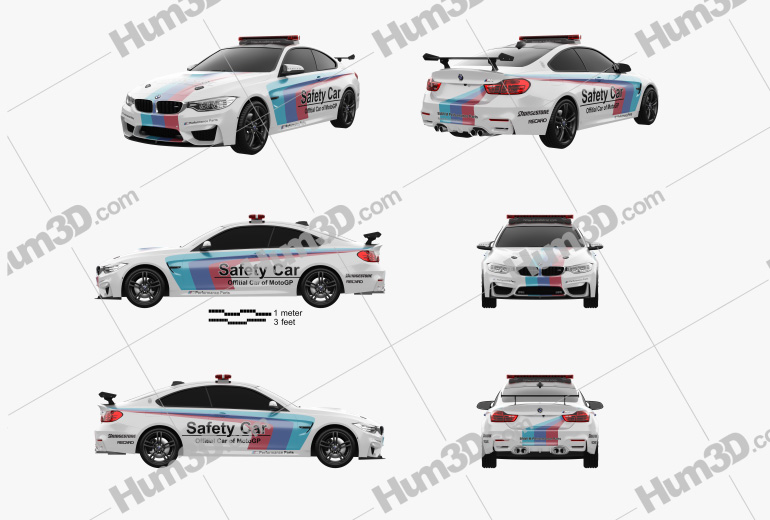 BMW 4 Series M coupe MotoGP Safety Car 2017 Blueprint Template