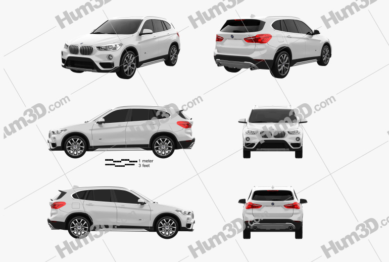 BMW X1 (F48) 2018 Blueprint Template