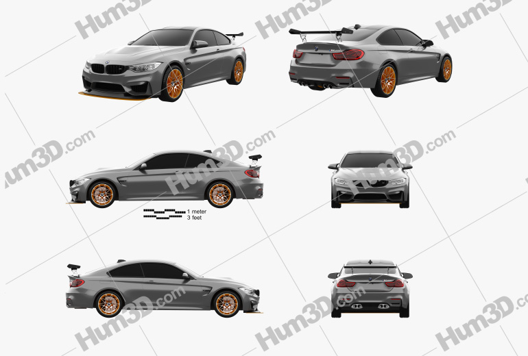 BMW M4 GTS Concept 2015 Blueprint Template