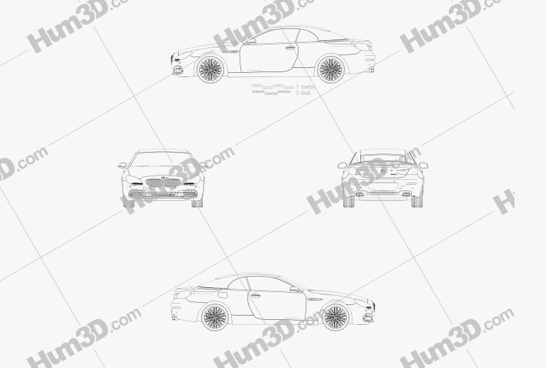 BMW 6 Series (F12) Convertibile 2018 Blueprint