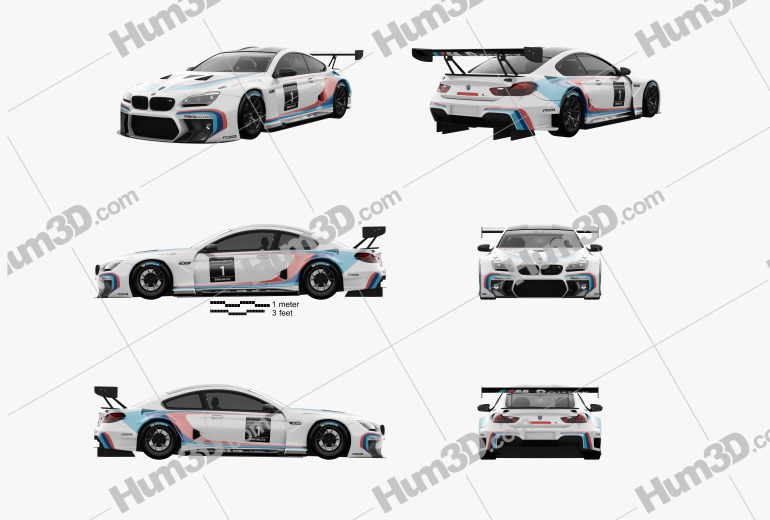 BMW M6 (F13) coupe GT3 2019 Blueprint Template