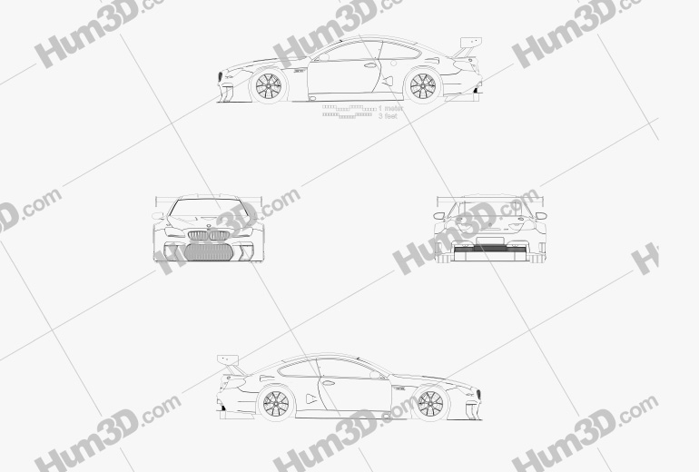 BMW M6 (F13) coupe GT3 2019 Blueprint