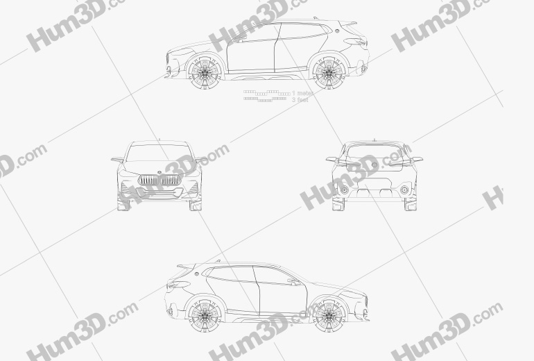 BMW X2 Concepto 2018 Blueprint