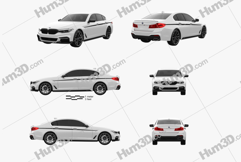 BMW 5 Series (G30) M Performance Parts 2020 Blueprint Template