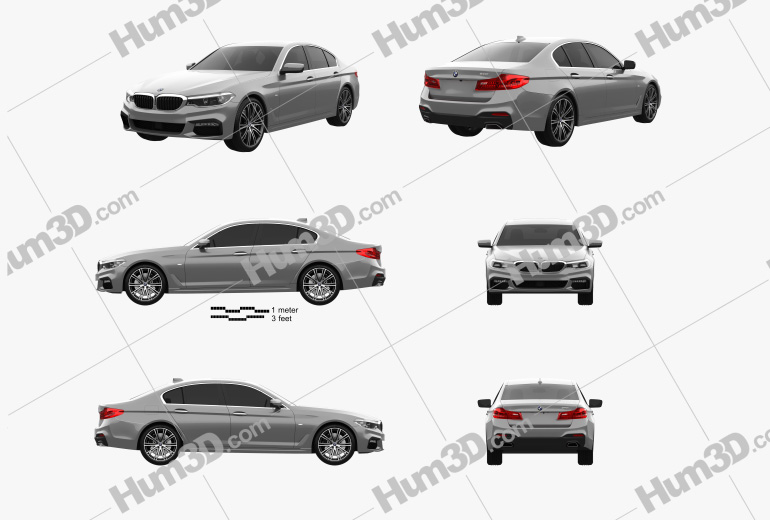 BMW 5 Series (G30) M Sport 2020 Blueprint Template