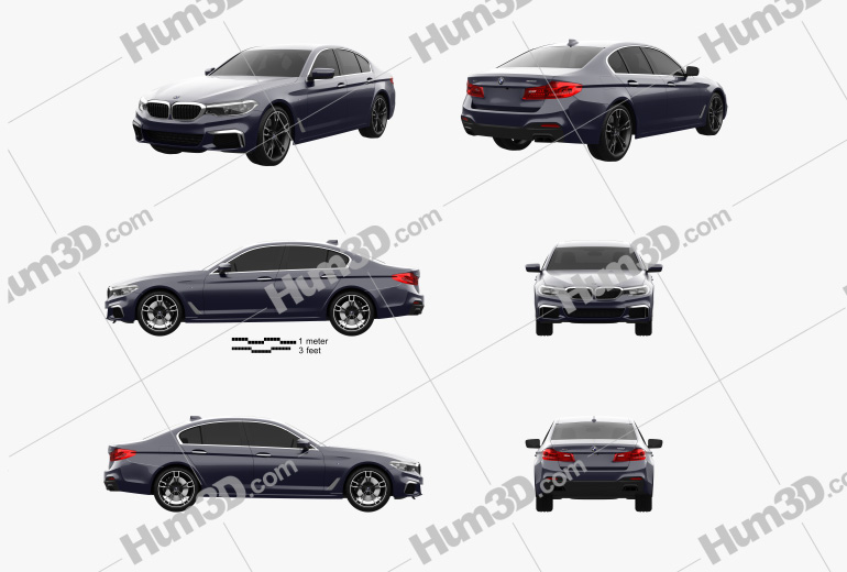 BMW 5 Series (G30) M Performance 2020 Blueprint Template