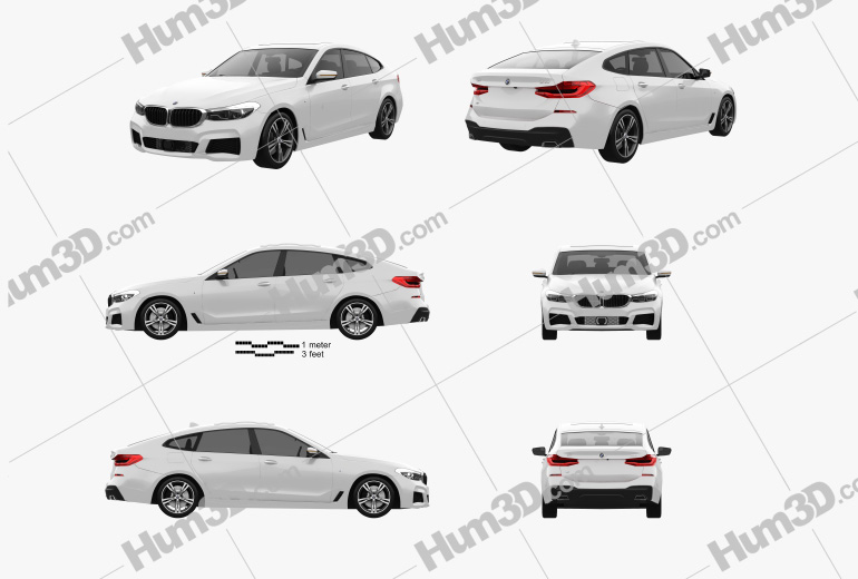 BMW 6-series (G32) Gran Turismo M Sport 2020 Blueprint Template
