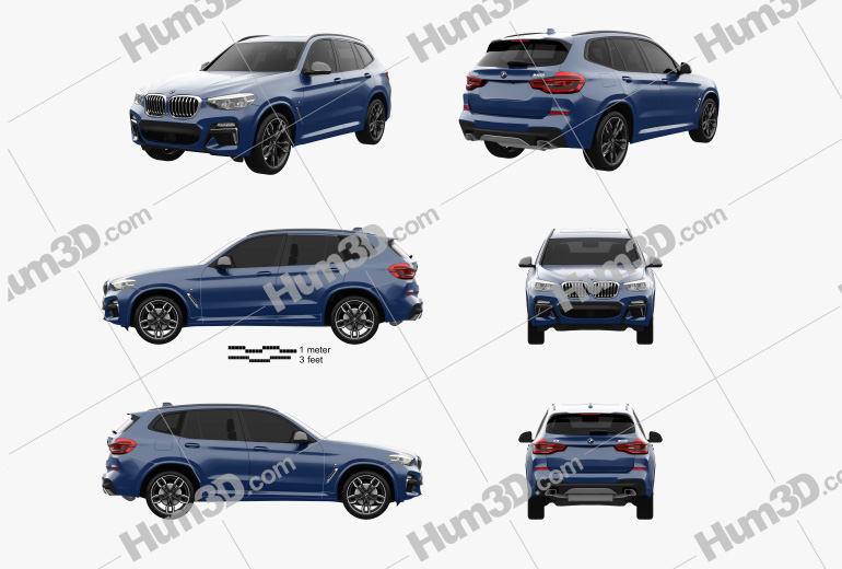 BMW X3 M (G01) 2020 Blueprint Template