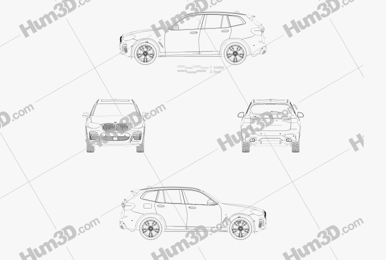 BMW X3 M (G01) 2020 Blueprint