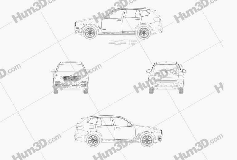 BMW X3 (G01) xLine 2020 蓝图
