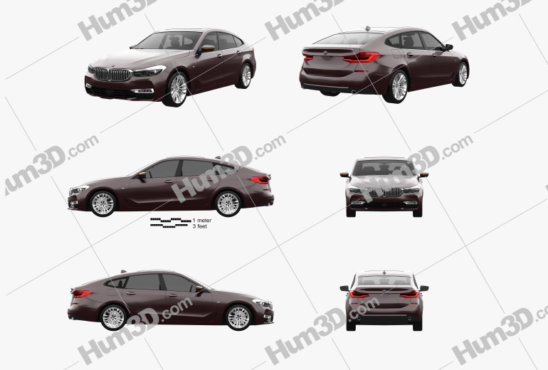 BMW 6 Series (G32) Gran Turismo Luxury Line 2020 Blueprint Template