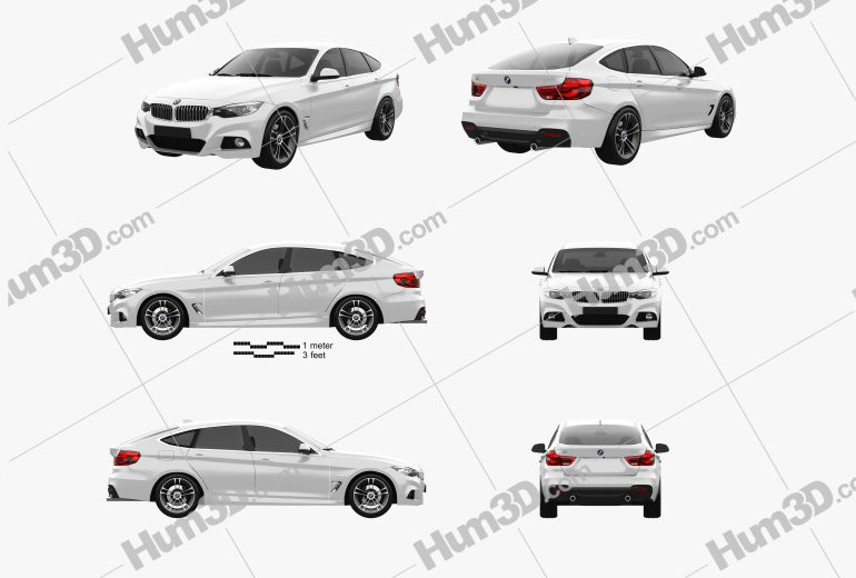 BMW 3 Series Gran Turismo M Sport 2020 Blueprint Template