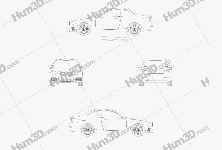BMW 2 Series (F22) M240i купе 2020 Креслення
