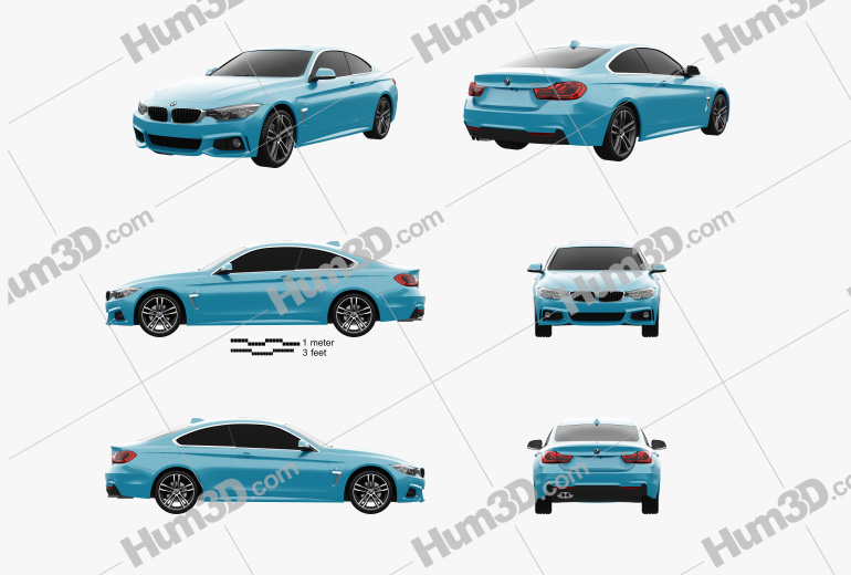 BMW 4 Series (F82) M-sport coupe 2020 Blueprint Template