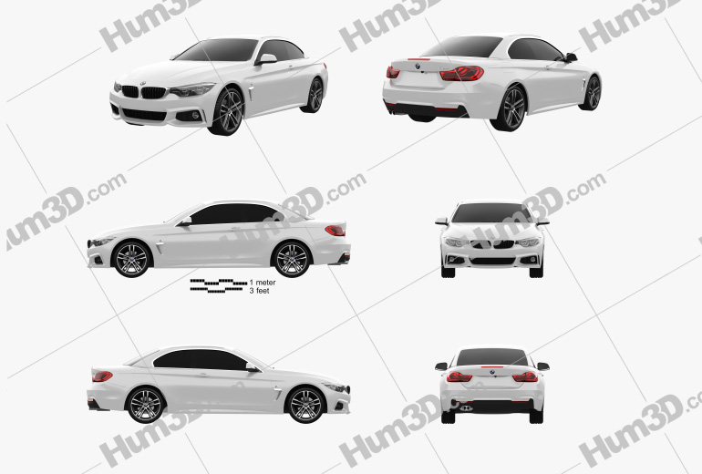 BMW 4 Series (F83) M-sport convertible 2020 Blueprint Template