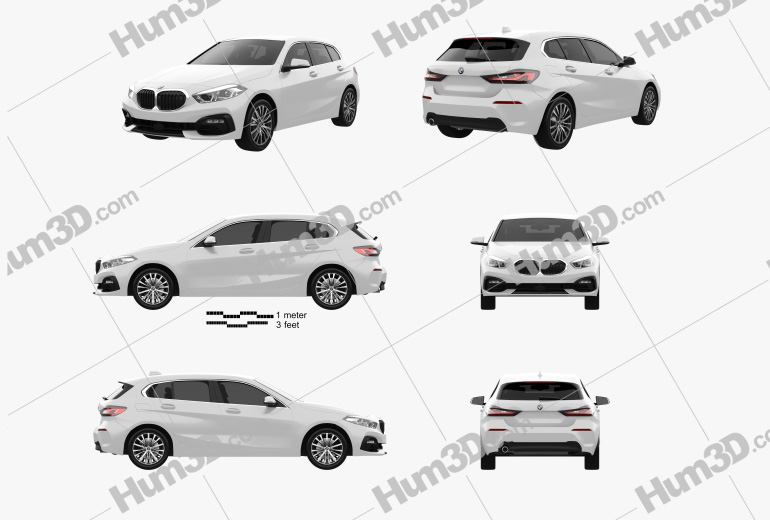 BMW 1 series (F40) Sportline 2022 Blueprint Template