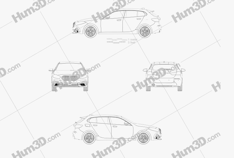 BMW 1-series (F40) Sportline 2019 設計図