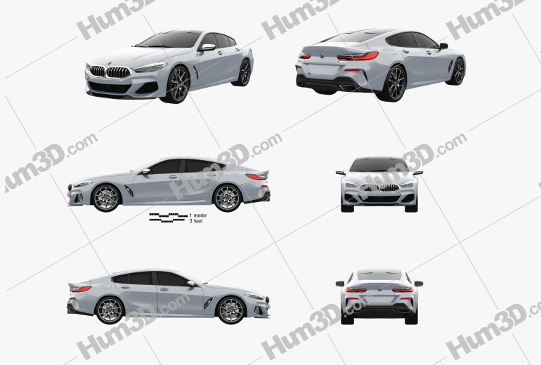 BMW 8 Series (G16) GranCoupe M-sport 2022 Blueprint Template