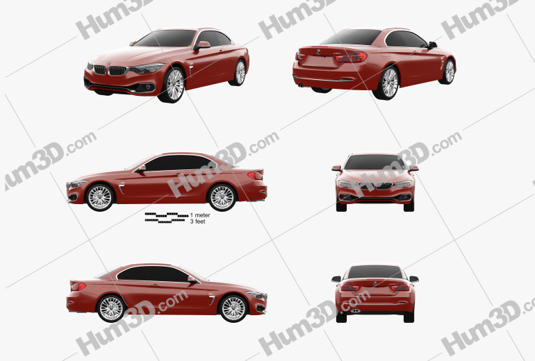 BMW 4 Series convertible Luxury Line 2020 Blueprint Template
