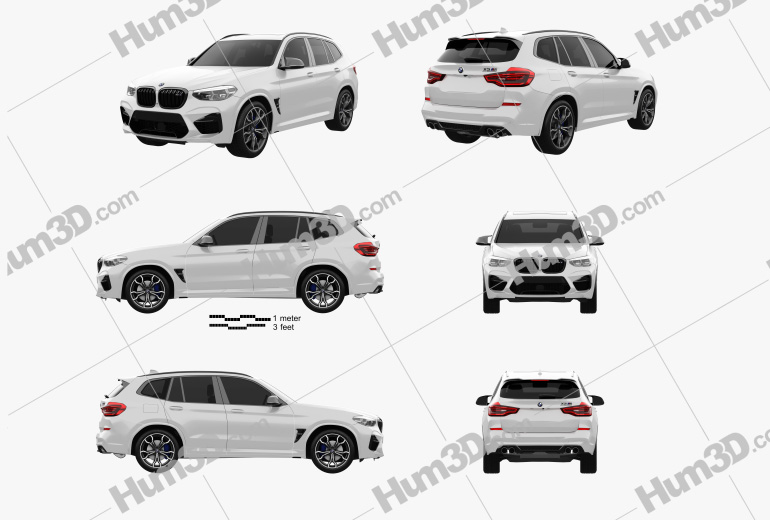 BMW X3 M Competition (F97) 2022 Blueprint Template