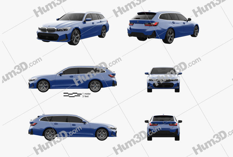 BMW 3 Series e Touring M Sport 2022 Blueprint Template