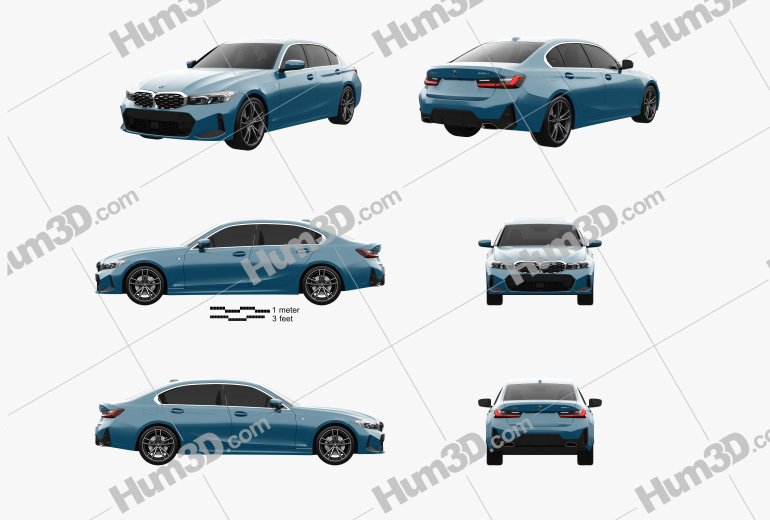 BMW 3 Series L M Sport CN-spec 2022 Blueprint Template
