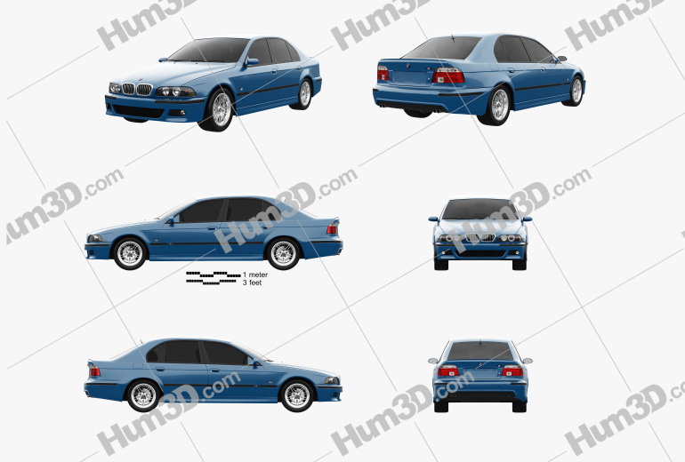 BMW 5-series sedan M 2003 Blueprint Template