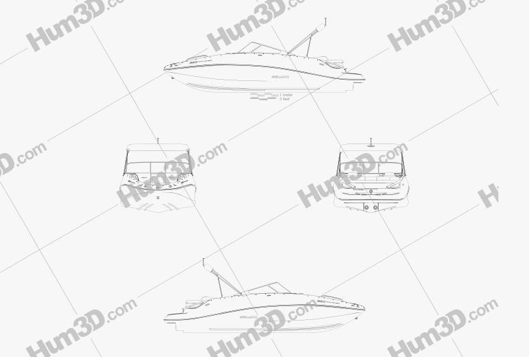 BRP Sea-Doo Challenger 230 2012 Sport Boat Blueprint